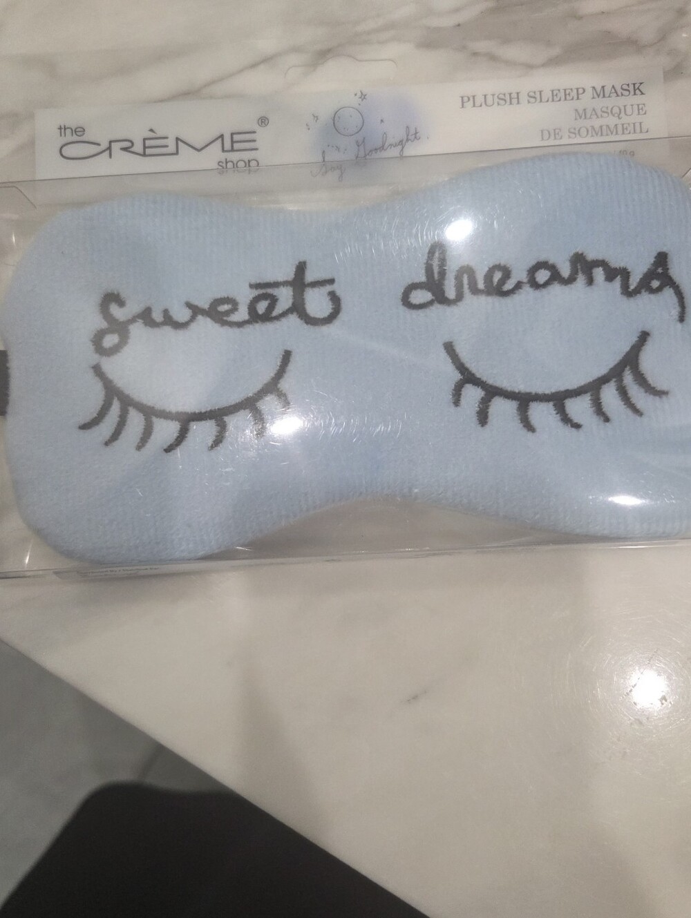 The Creme Shop Plush 'Sweet Dreams' Sleep Mask - New In Box Light Blue
